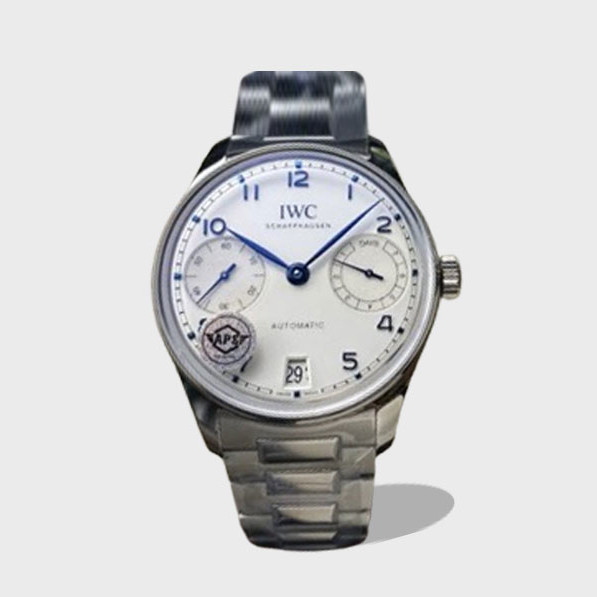 포르투기저 세븐데이즈 화이트골드 화이트 다이얼 SS 브레이슬릿 / APS IW501702 / 42mm / 아시아 맞춤형 52010 자동 무브먼트,정품 무브먼트와 동일한 기능