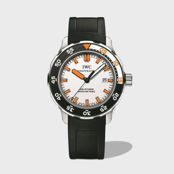 아쿠아타이머 스틸 화이트/오렌지 다이얼 러버 스트랩 / IWS W356807 / 44mm / 크기 44mm Cal.2892 무브