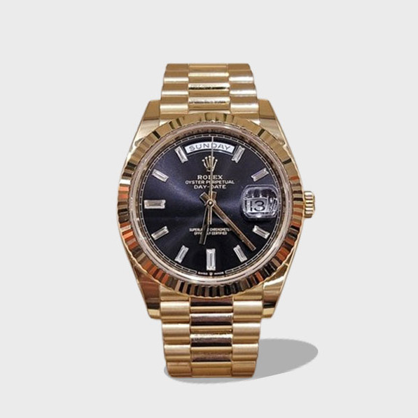 데이데이트 검판 바게트다이아 다이얼 옐골 /ARF m228238/40mm /PVD 로즈 골드 도금,3255 통합 자동 기계식 무브먼트
