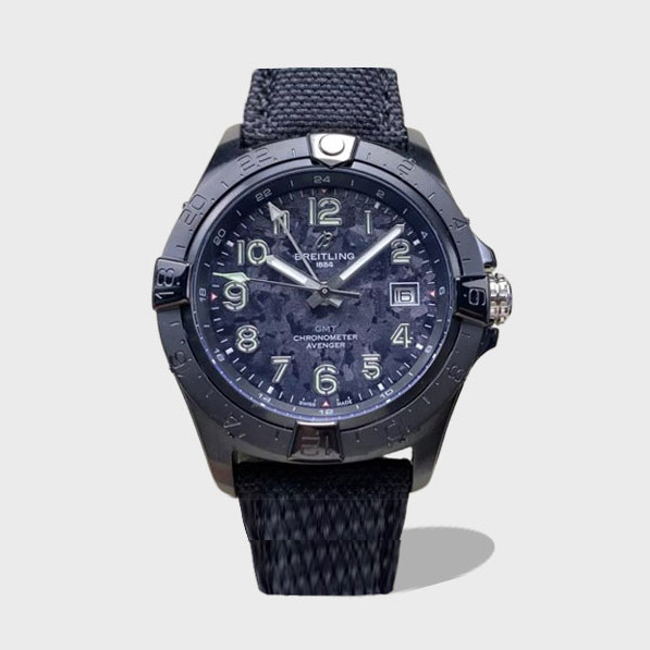 어벤저 오토매틱 GMT 베스트 에디션 블렉 데일 다이얼 나일론 스트랩 / BLS / 44mm / 아시아 2836 자동 무브먼트