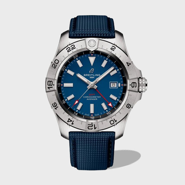 어벤저 오토매틱 GMT 베스트 에디션 블루 다이얼 나일론 스트랩 / BLS / 44mm / 아시아 2836 자동 무브먼트
