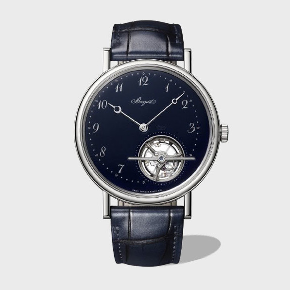 울트라씬 클래식 컴플렉스 블루 다이얼 레더 스트랩 / R8 5367PT/2Y/9WU / 42mm / 시걸 커스텀 매뉴얼 투르비용 와인딩 무브먼트, 42mm 두께: 10.7mm