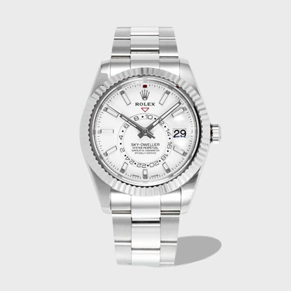 스카이드웰러 화이트 다이얼 SS 오이스터 브레이슬릿 / ZF 326934 / 42mm / 28800vph의 Asian 2824 자동 무브먼트