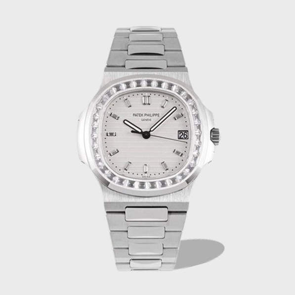 노틸러스 화이트 다이얼 바게트 다이아 베젤 / PPF 5711 / 40mm / 324SC 무브, 사이즈 40mm