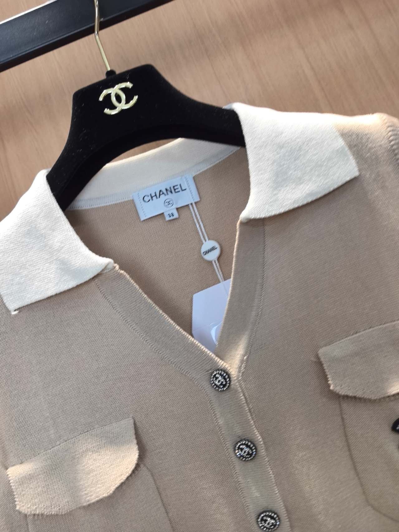 오트밀 폴로 니트 베스트 조끼