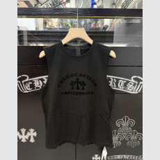 블랙 플로킹 십자 로고 베스트