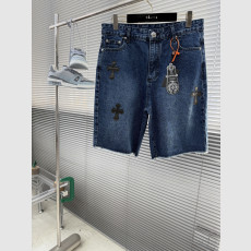 십자 로고 패치 데님 반바지